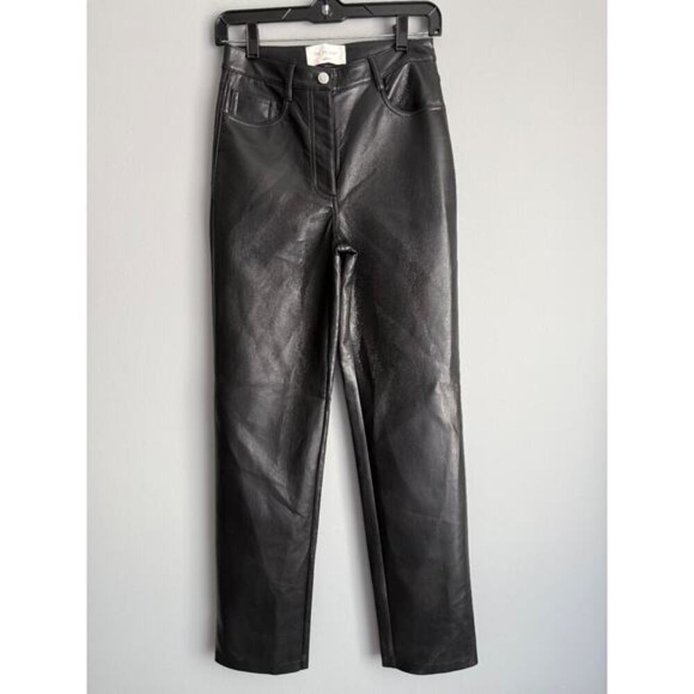 Wilfred Aritzia The Melina Vegan Leather Pants Size 2 Black Straight Leg High